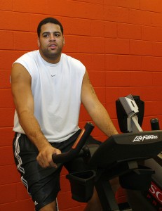 Sean May, en el gimnasio (Kent Smith/NBAE via Getty Images)